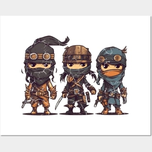 Three Steampunk Ninjas Posters and Art